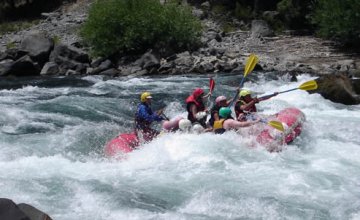 Rafting down the Aluminé Rapids
